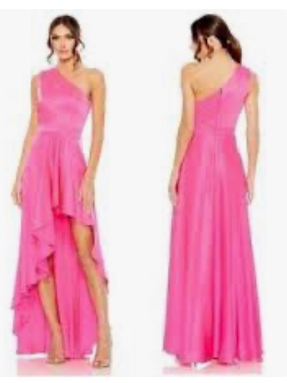 Mac Duggal Hot Pink One-Shoulder High-Low Evening Gown NWT SMALL